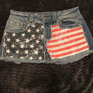 Miss Me American Flag sequence shorts